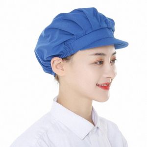 Casquette de cuisine anti-poussière, casquette de serveur d'hôtel respirante, nouveau chapeau de cuisine élastique pour hommes et femmes, chapeau de Chef, uniforme de travailleur d'usine O81Y #