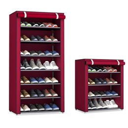 Stofdicht Home Schoenenrekken Organizer Meerdere Lagen Schoenen Plank Stand Houder Deur Schoenenrek Save Space Home Wardrobe Opslag 210306