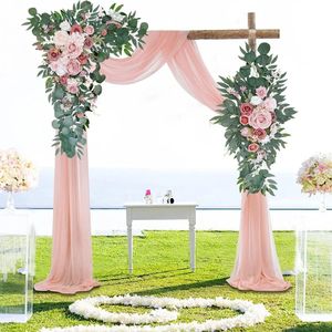 Dusty Rose Wedding Arch Flower Swag Arrangement pour la cérémonie country Garland Reception Retard Decoration 240429