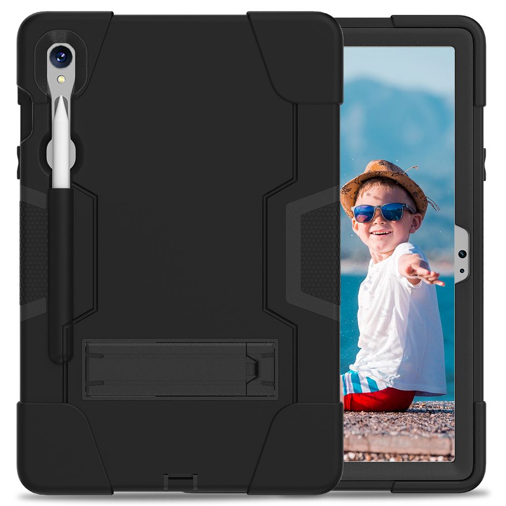 Samsung Galaxy Tab S9 X710 FE S9+ FE+ X810 X818U Kickstand PC Protective Cover Case with Pen Holderを使用するデューティディフェンダーアーマーシェルシェル