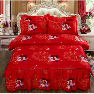 Housse de couette ensembles de literie de mariage ensembles de literie de couple festif housses de couette ponçage luxe Double reine roi