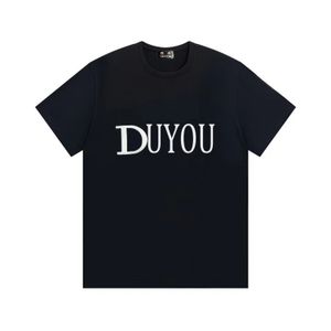 DUYOU T-shirt coupe décontractée pour hommes marque vêtements hommes femmes t-shirt d'été avec lettres brodées coton Jersey haute qualité hauts 74862