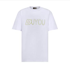 DUYOU T-shirt coupe décontractée pour hommes marque vêtements hommes femmes t-shirt d'été avec lettres brodées coton Jersey haute qualité hauts 74860