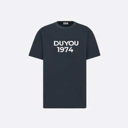 DUYOU Mens COUTURE RELAXED-FIT T-SHIRT Marque Vêtements Femmes T-shirt d'été avec logo brodé Jersey de coton flammé Tops de haute qualité 7211