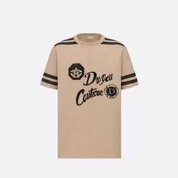 DUYOU Mens COUTURE RELAXED-FIT T-SHIRT Marque Vêtements Femmes T-shirt d'été avec logo brodé Jersey de coton flammé Tops de haute qualité 7214