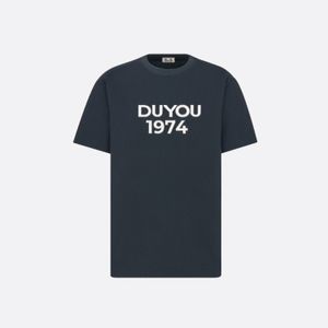 DUYOU Heren COUTURE RELAXED-FIT T-SHIRT Merkkleding Dames Zomer T-shirt met borduurwerk Logo Slub Katoen Jersey Hoge kwaliteit Tops 7211