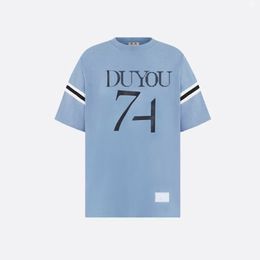 DUYOU Mens Slub Cotton Jersey Coupe décontractée T-shirt SURDIMENSIONNÉ Marque Vêtements Femmes T-shirt d'été avec logo brodé Tops de haute qualité 7294