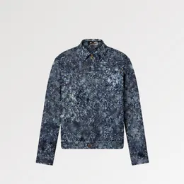 DUYOU Mono Denim Ropa de trabajo Chaqueta Chaquetas para hombre Motivo de tapiz de flores Camisas lavadas clásicas Moda de gama alta para hombres Mujeres Chaqueta Tops 851098