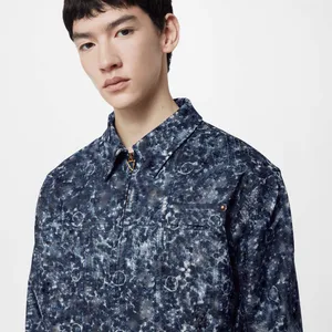DUYOU Mono Denim Workwear Jacket Hommes Vestes Fleurs Tapisserie Motif Classique Chemises Lavées Mode Haut De Gamme Pour Hommes Femmes Veste Tops 851099