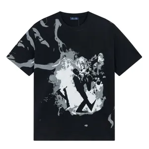DUYOU T-shirt surdimensionné avec des lettres de lavage en jersey vintage T-shirt 100% coton Hommes Casuals T-shirts de base Femmes Qualité Tops classiques DY8820