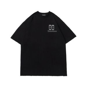 DUYOU T-shirt surdimensionné avec lettres de lavage en jersey vintage 100% coton T-shirt hommes occasionnels T-shirts de base femmes qualité classique hauts DY9078