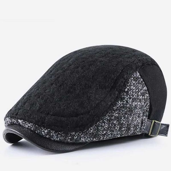 Boinas DV2E 2024 otoño e invierno macho Ivy Cap Papá cálido Peak Peak Hombe Men Newsboy Cap Bereta de punto 56-60cm D24418