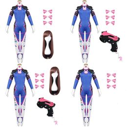 DVA Theme Cosplay Costume BodySuit Zenti Game Femmes Sexy Adulte Jumps Curchs Wig Gun Ecout Full Suit Halloween Party Costumes Vêtements 230918 S
