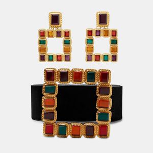 Dvacaman Za Bohemian Multicolor Square Crystal Belly Chains Dames Lichaam Sieraden Vintage Bruiloft Taille Ketting Accessoires