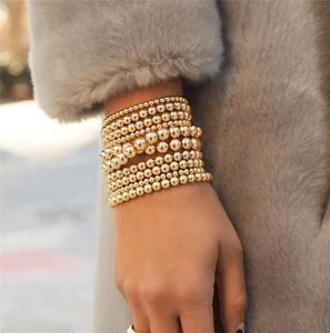 Dvacman enkele armband goud kleur metaal kralen ketting armband vrouwen stretch bangle punk chic maxi sieraden hele valentine8486219