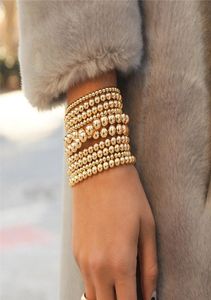 Dvacman enkele armband goud kleur metaal kralen ketting armband vrouwen stretch bangle punk chic maxi sieraden hele valentine1112992