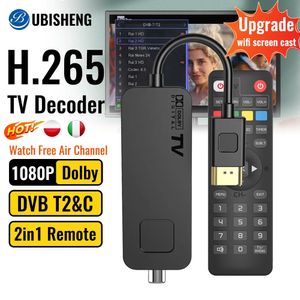 DVB T2 DVB C Digital TV Decoder HEVC H.265 TV Tuner UBISHENG U3mini DVBT2 TV Stick FTA T2 TV Box with Dolby for Italy Poland