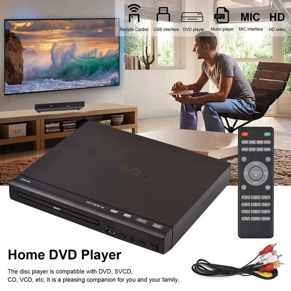 DVD-225 Home DVD Player DVD CD MP3 CD-RW Disc Player Digital Multimedia Player AV Sortie avec télécommande 720p DVD Player 240415