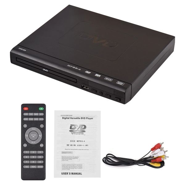 DVD-225 Lecteur DVD domestique Lecteur de disque DVD VCD Lecteur multimédia numérique Sortie AV avec télécommande pour TV VCD Lecteur DVD MP3 240229