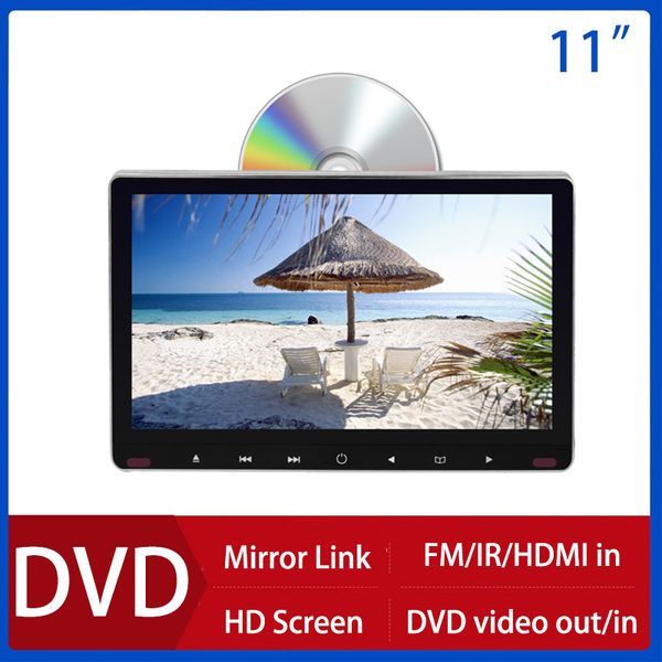 DVD reproductor de 11.6 pulgadas Monitor de cabeza del automóvil Pantalla del automóvil Asiento trasero Displayr HD MP5 Multimedia Player Soporte Video 1080p HDMI