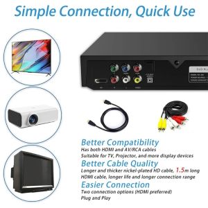DVD-speler VCD CD-DISCS Multimedia Player Machine AV-Output met afstandsbediening AV-Cable