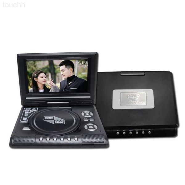 Reproductor de DVD VCD Reproductor de DVD móvil de 7,8 pulgadas Pantalla portátil HD Rotación de 270 ° EVD Inteligente TV Reproductor de CD recargable con altavoz L230916