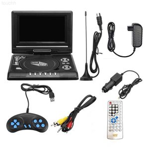 Reproductor de DVD VCD 7,8 pulgadas portátil HD TV Home Car Reproductor de DVD VCD CD MP3 Reproductor de DVD Tarjetas USB RCA TV Portatil Cable Juego 16 9 Girar pantalla LCD L230916