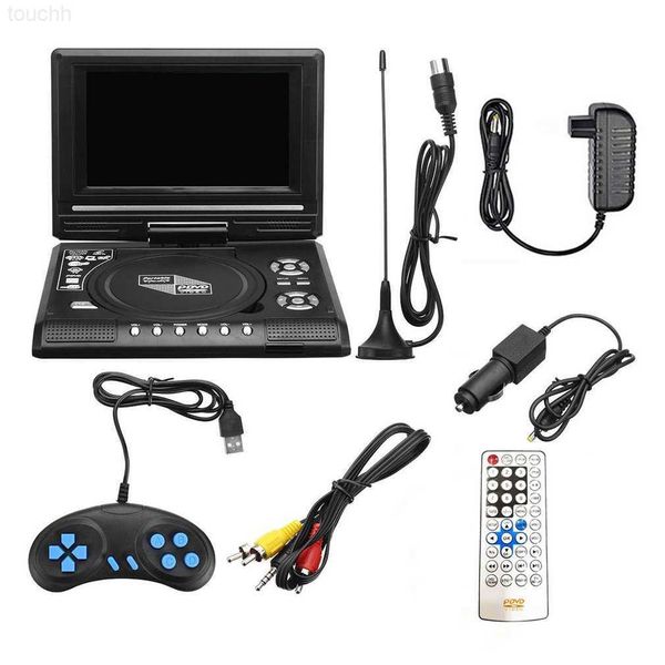 Lecteur DVD VCD 7,8 pouces Portable HD TV Maison Lecteur DVD de voiture VCD CD MP3 Lecteur DVD Cartes USB RCA TV Câble portable Jeu 16 9 Rotation Écran LCD L230916