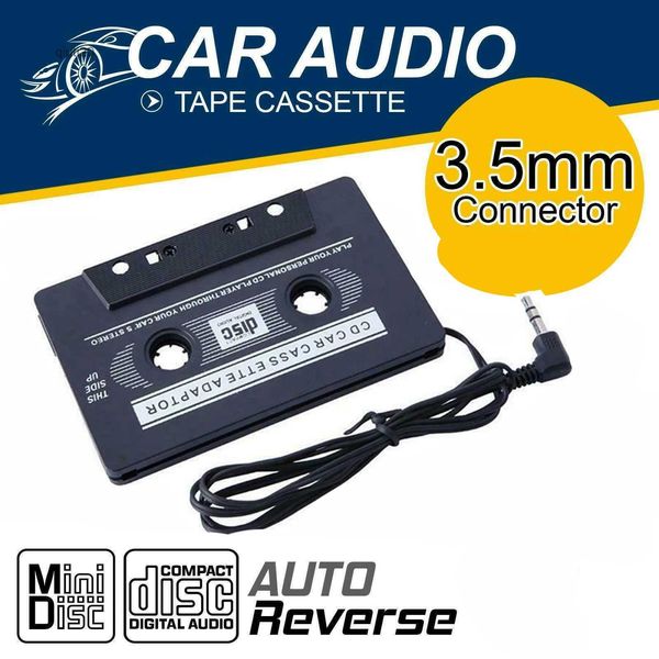 Reproductor de DVD VCD, adaptador de casete de cinta de Audio para coche, cubierta de 3,5mm para IPhone, MP3, CD, MD, conector Jack AUXL2402