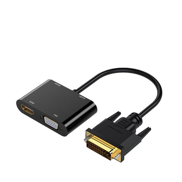 Cable DVI a HDMI VGA de alta velocidad 24+1 pin macho a VGA 15 pin hembra cable HDTV adaptador convertidor conector chapado en oro para PC portátil Mac OS ventana TV Box nuevo