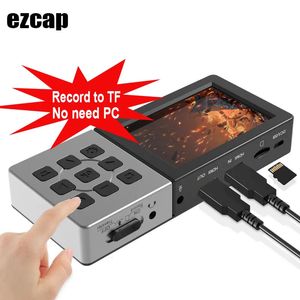 Cartes DVR Ezcap 273 HD 1080P 60fps Jeu de cartes de capture vidéo Boîte d'enregistrement en direct avec écran LCD Lecteur de lecture Micro In Audio 231117