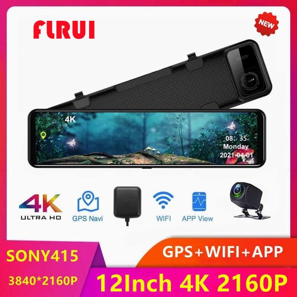 DVRs 12 pouces 4K Enregistreur vidéo Dash Cam WIFI Rétroviseur GPS Track Car DVR Sony IMX415 Ultra HD 38402160P Caméra pour téléphone AppHKD230701