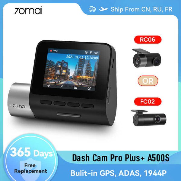 DVRs 70mai A500S Cam Pro Plus 1944P Caméra de tableau de bord GPS ADAS Double Vision Enregistrement automatique Voiture DVR Enregistreur vidéo de surveillance 24HHKD230701