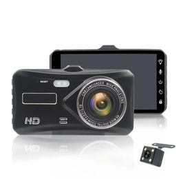 DVR Full HD 1080P DVR de voiture enregistreur de données de conduite vidéo numérique dashcam 2Ch double objectif angle de vue 170° vision nocturne écran tactile IPS 4"