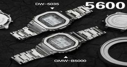 DW5600 Set Metal Watch Band Band 316L Étui de bande de montre en acier inoxydable pour GW5000 5035 GWM5610 5600 Band de montre à courroie LJ2015224976