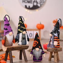 Dwergpop hanger feest levert nieuw Halloween decoratief met licht pluche speelgoed boom charme santa xmas geschenken spider bat gezichtloos 6hb3 q2