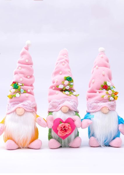 Nain Gnome sans visage poupée fleurs Pâques en peluche sans visage en peluche décoration de la maison enfants jouets debout fête des mères décoration cadeau