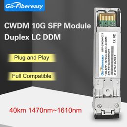 Module d'émetteur-récepteur DWDM SFP 10G 40 km à 80 km C21 ~ C60 DDM Duplex LC Fiber Optic Module pour Huawei, Cisco, Mikrotik Optical Switch Switch