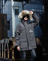 Dxir Vests Big Goose Down High Edition 08 Canadian Expedition Manteau ample de longueur moyenne pour hommes et femmes