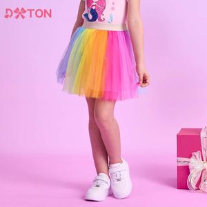 Dxton Princess Tutu -rokken voor kleurrijke mesh patchwork kinderen Mini Kids Ballet Dancing Rok Girls feestkostuums L2405