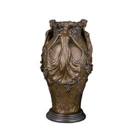 DXY-054 Bronze El Ornements Art Vase Vase Vase Statue Sculpture Statue Figurines Home Pretty Decoration Bronze Vase for Wedding 240422