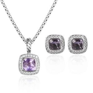 DY 18k vergulde granaat ketting voor vrouwen sieraden sets luxe designer diamanten sieraden oorsteker mode oorbellen bruiloft cadeau