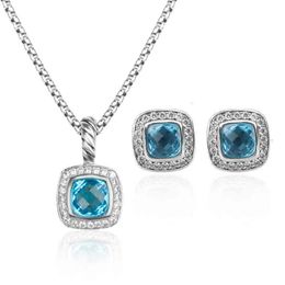DY 18k vergulde granaat ketting hoogwaardige sieradensets luxe designer diamanten sieraden oorknopjes mode oorbellen voor vrouwen bruiloft cadeau