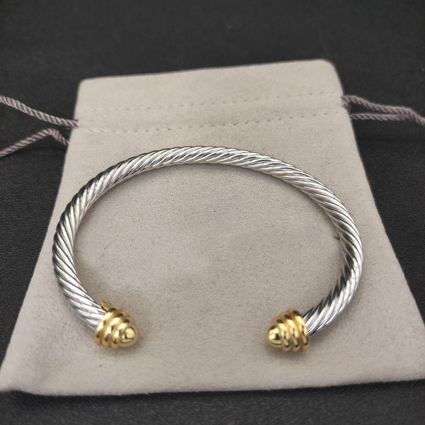 Diseñador de brazalete ajustable DY para mujeres abiertas joyas retorcidas brazalete Mujer brazalete de alta calidad para hombres regalo de boda de muñeca grande zh151 b4