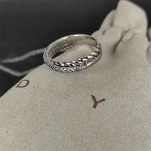 DY band ringen gedraaide tweekleurige kruisparels designer ring voor dames mode 925 sterling zilver vintage dy sieraden luxe diamant huwelijkscadeau