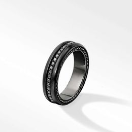 DY bracelet designer câble bracelets bijoux de modeDY nouvelle rangée unique noir Mosang anneau pour vente directe