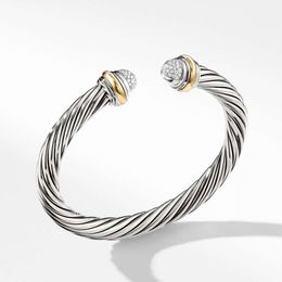 Bracelet DY bracelets de câble de créateur bijoux de modeSérie DY conception de serpent à double tête avec bord Mosang diamant corps de bague en argent pur mm
