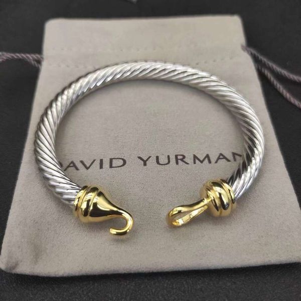 Bracelet DY bracelets de câble de créateur bijoux de modeDY MM crochet en or bracelet à boucle en fil torsadé en argent sterling avec plaqué jaune K