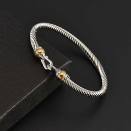 DY Armband Designer Klassieke Sieraden Mode charme sieraden titanium staal gedraaide draad dy galvaniseren goud geweven haak Armband Zirkoon Armband Kerstcadeau