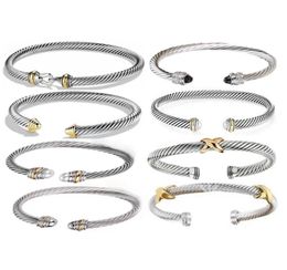 Dy Bracelet Designer Fashion Vintage Cable 925 Silver Gold Cuff Bangle Jewlery for Women Men Men 20 Opties Sieraden 5/7mm Maat